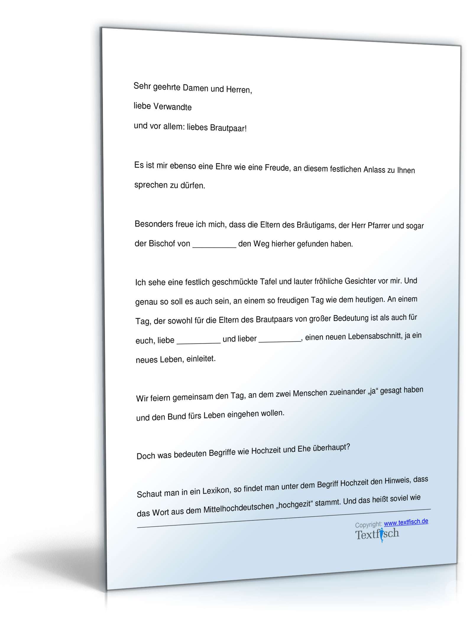 Hochzeitsrede vom Vater der Braut PDF. Seite: 2