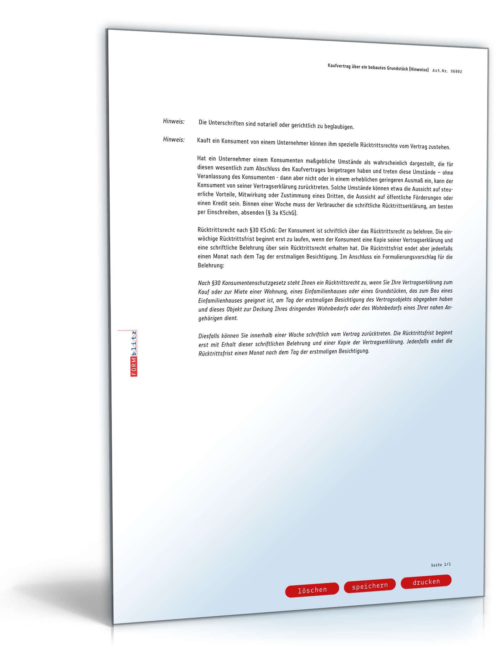 Kaufvertrag über ein bebautes Grundstück PDF. Seite: 6