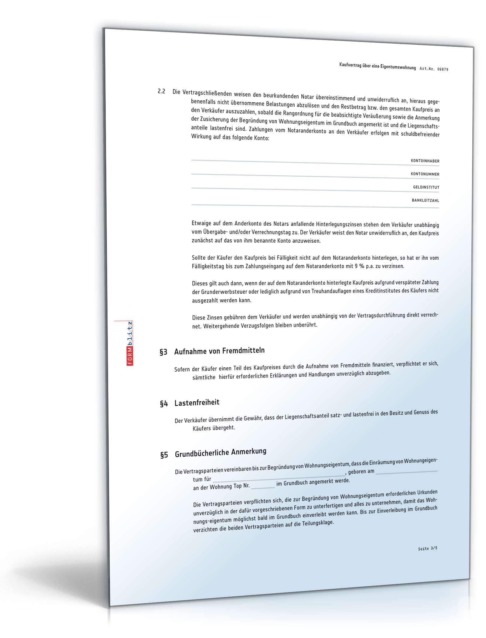 Kaufvertrag über eine Eigentumswohnung PDF. Seite: 3