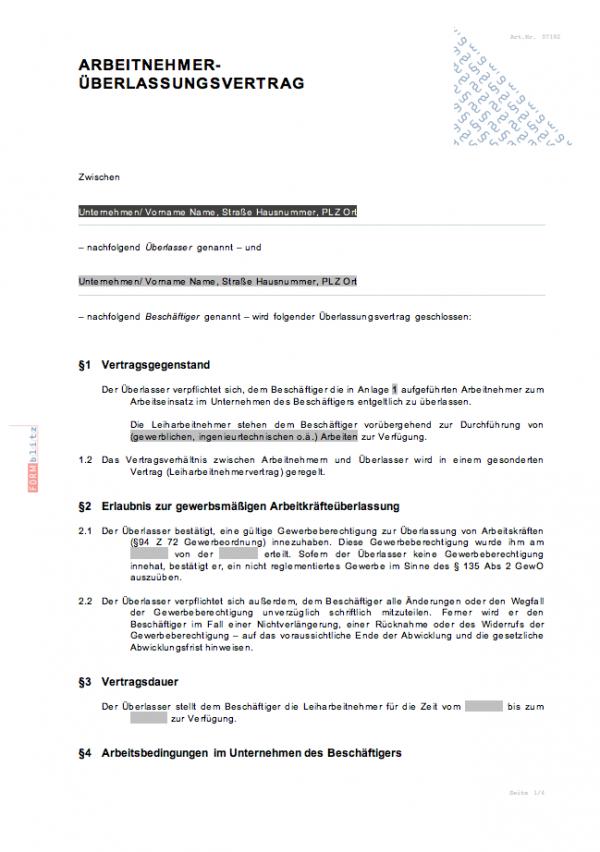 Arbeitnehmerüberlassungsvertrag Word. Seite: 2