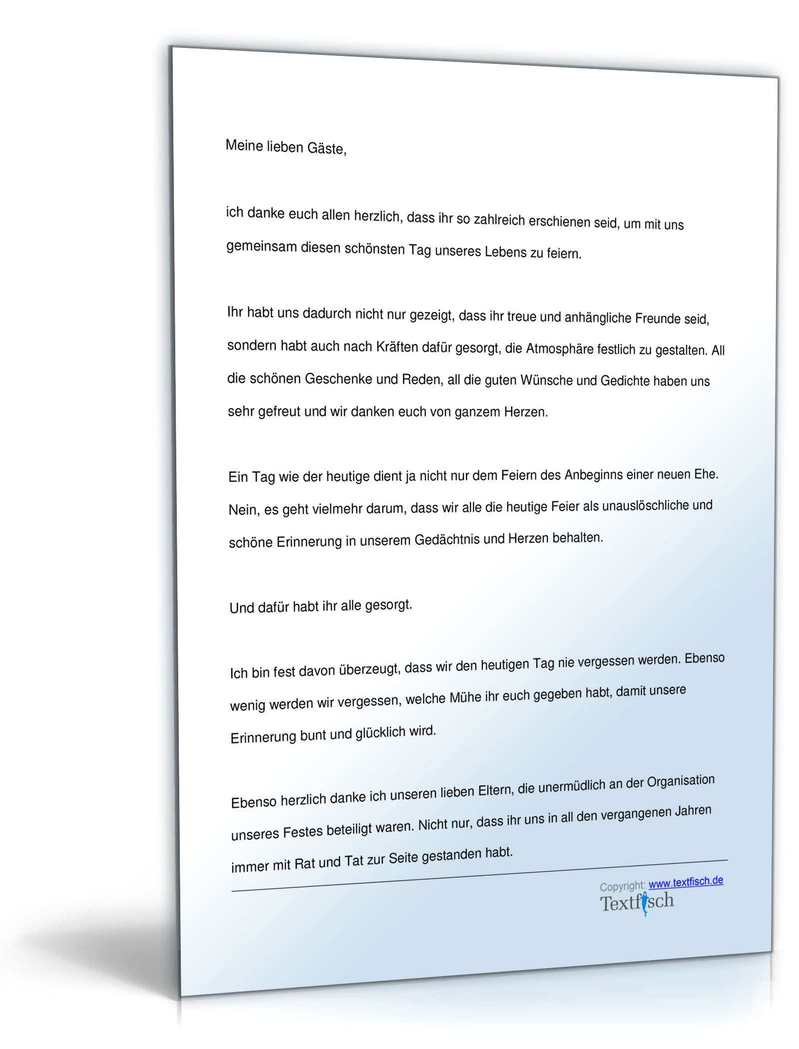 Hochzeitsrede - Dankesrede des Bräutigams PDF. Seite: 2