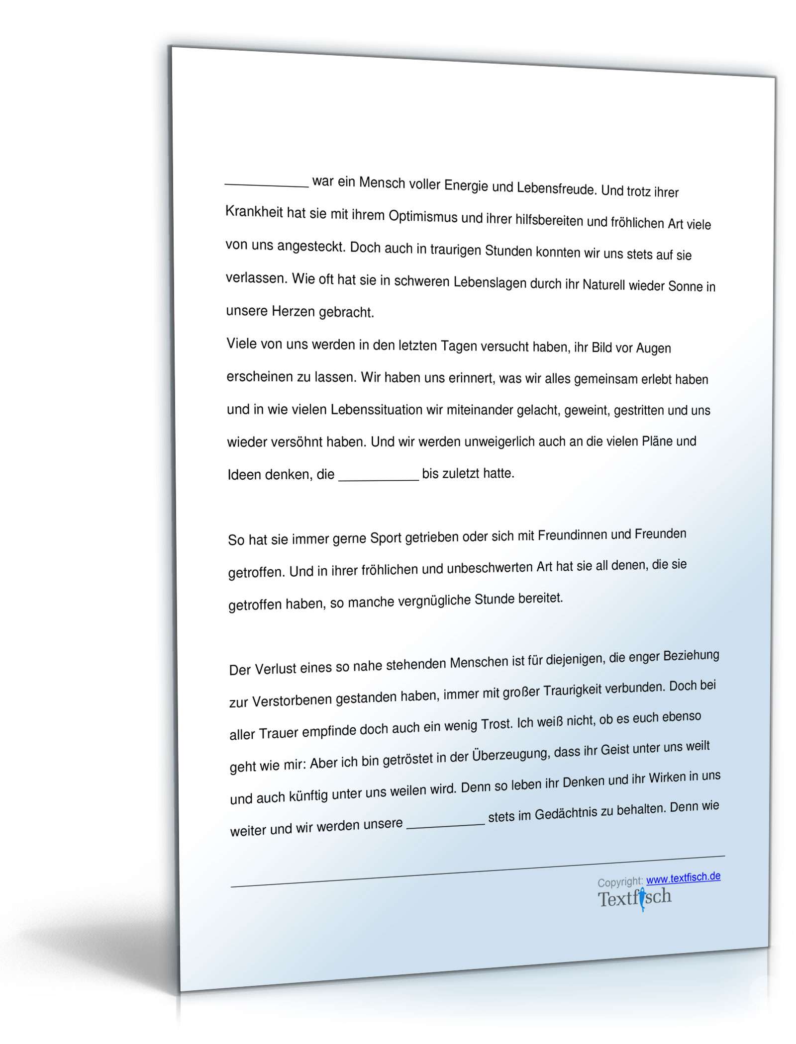 Trauerrede - Tochter stirbt nach Krankheit  PDF. Seite: 3