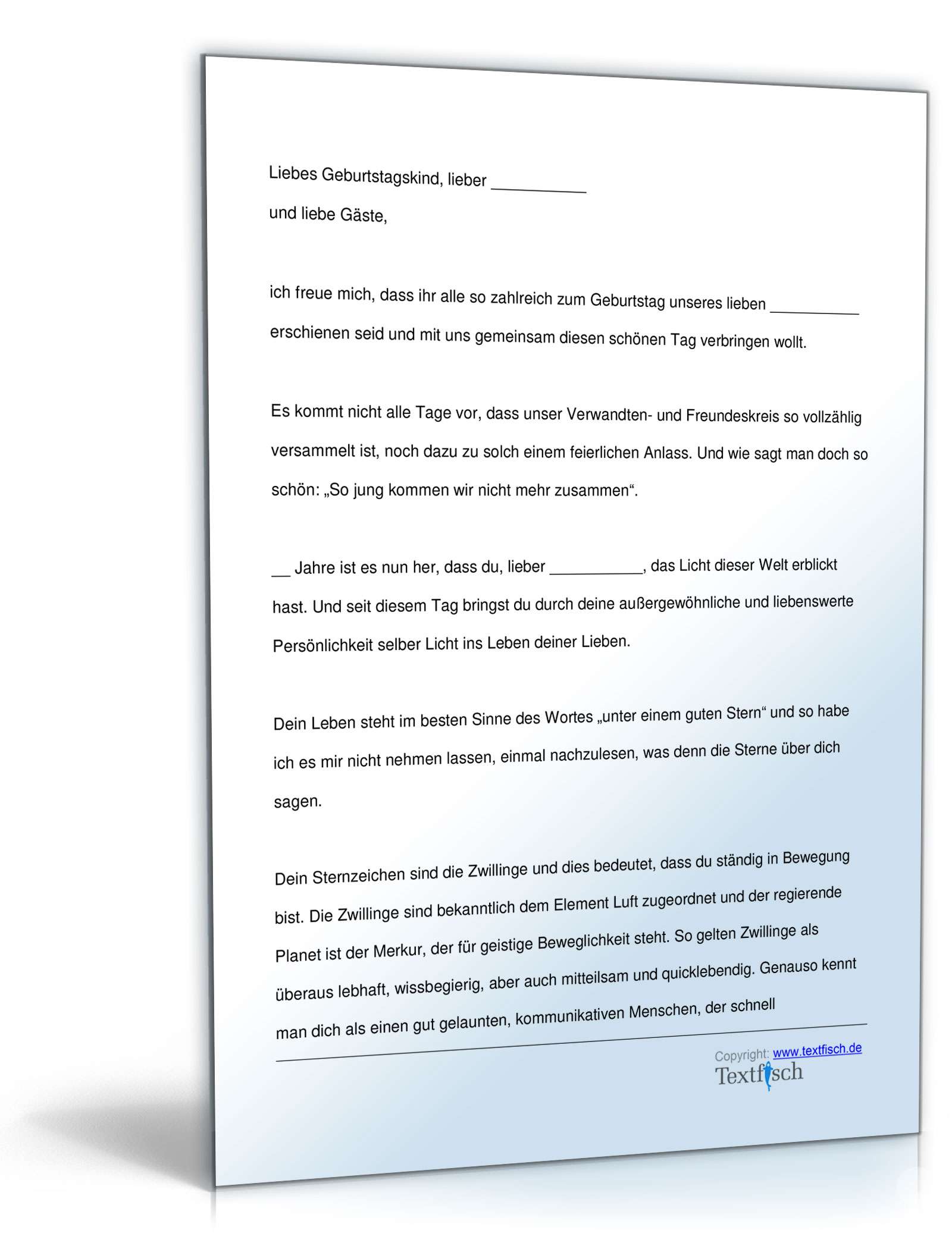 Geburtstagsrede Sternzeichen Zwillinge (männlich)  PDF. Seite: 2