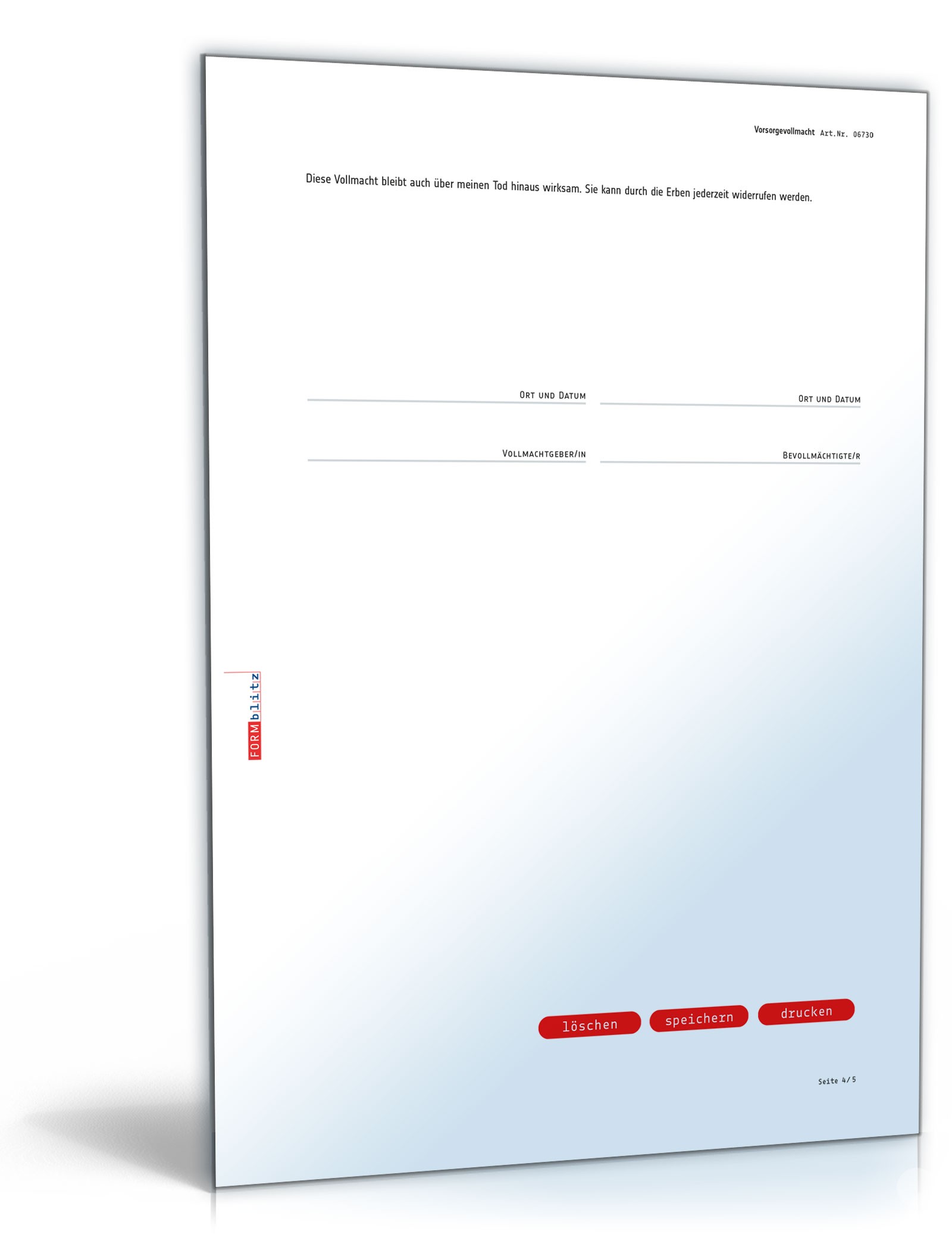 Vorsorgevollmacht PDF. Seite: 4