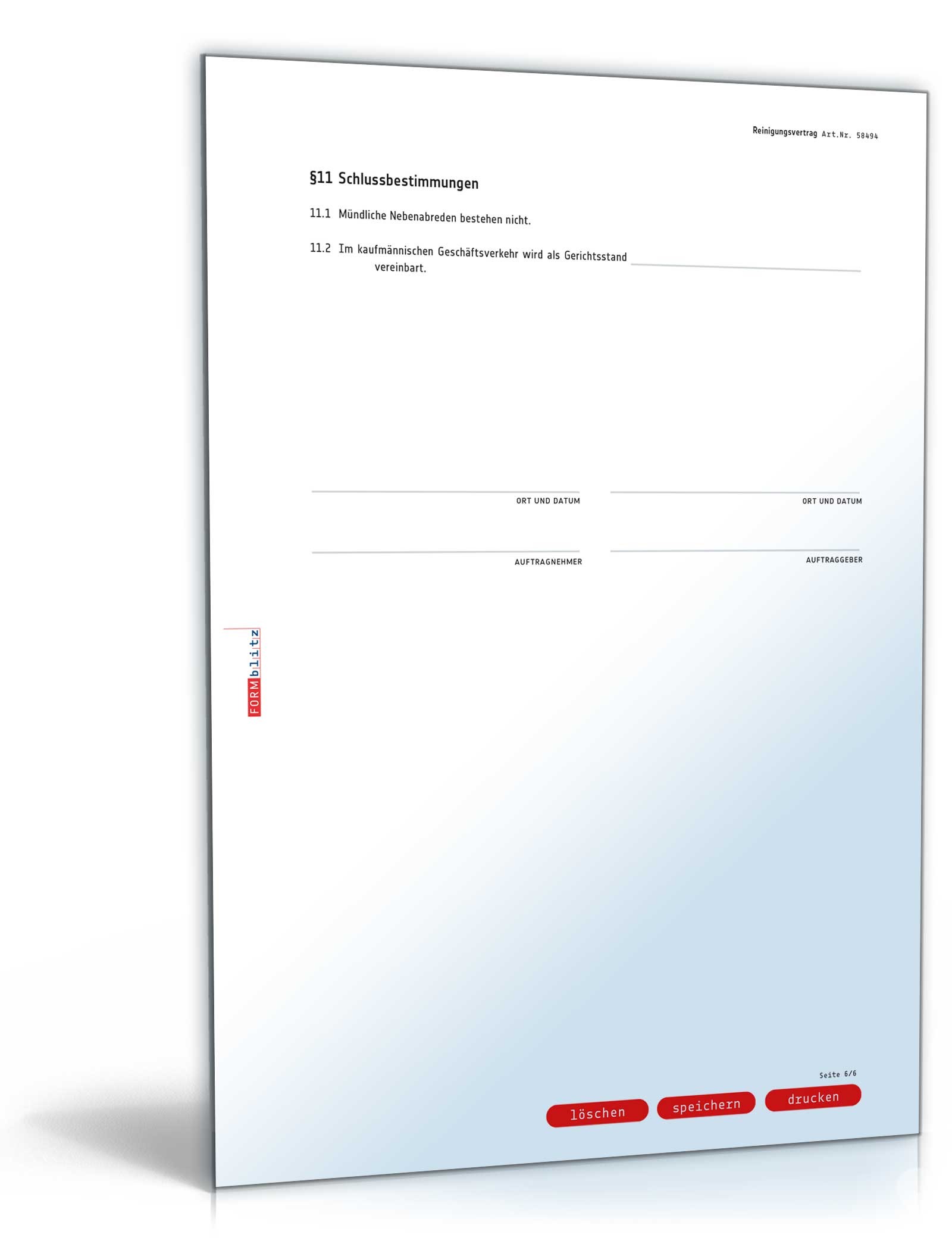 Reinigungsvertrag PDF. Seite: 6