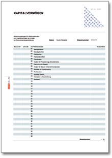 Rechentabelle: Werbungskosten Kapitalvermögen Excel