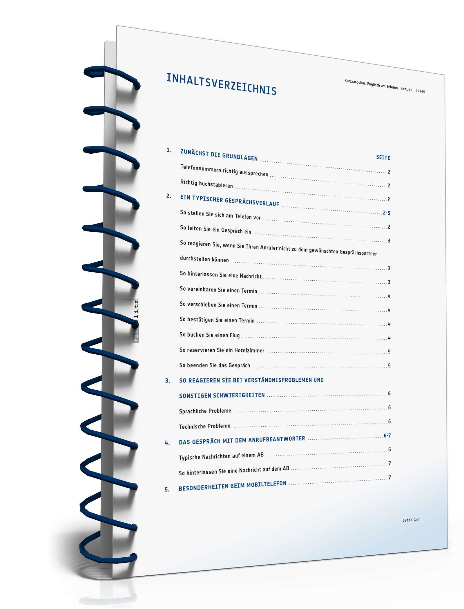 Englisch-Spickzettel fürs Telefon PDF. Seite: 2