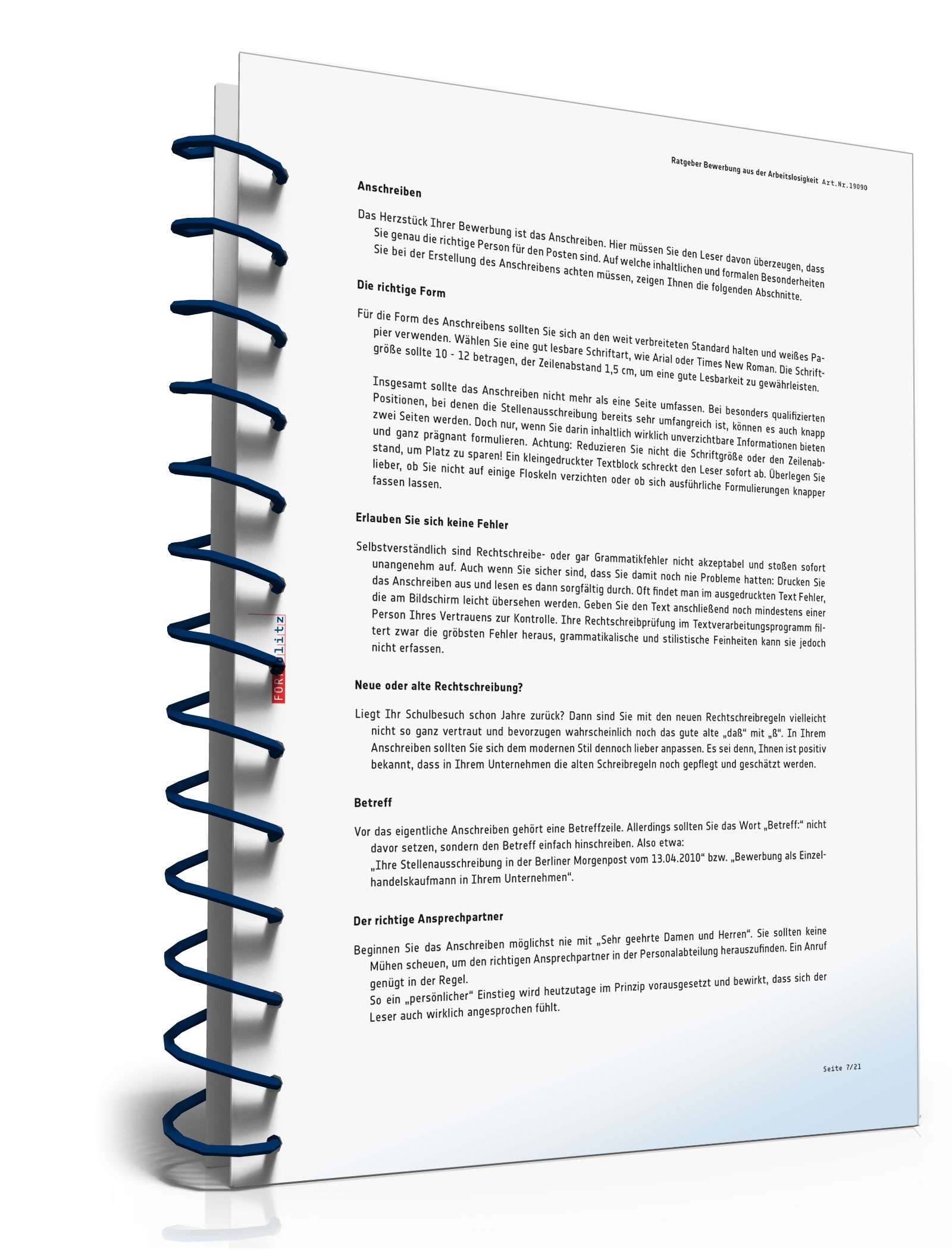 Ratgeber Bewerbung aus der Arbeitslosigkeit PDF. Seite: 8