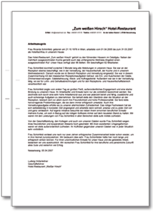 Dienstzeugnis-Paket (Hotelfachleute) Excel