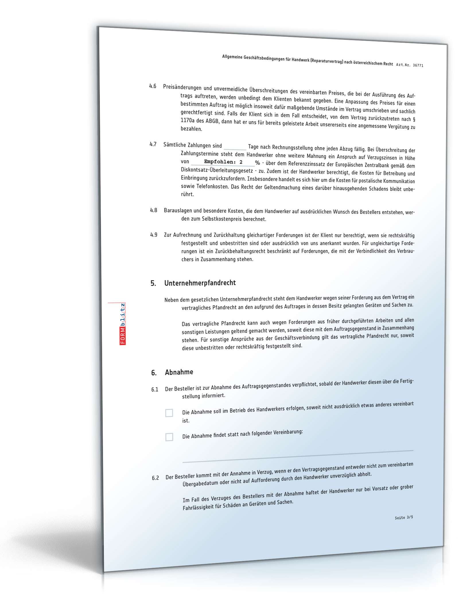 AGB für Handwerksbetriebe PDF. Seite: 3