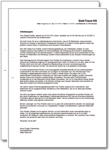 Dienstzeugnis-Paket (Goldschmied) Excel