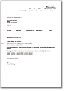 E-Mail-Abwesenheitsnotiz Word