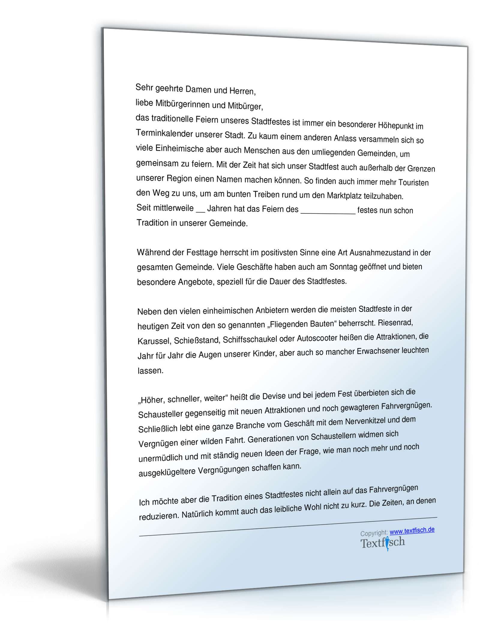 Eröffnungsrede - Eröffnung eines Stadtfestes PDF. Seite: 2