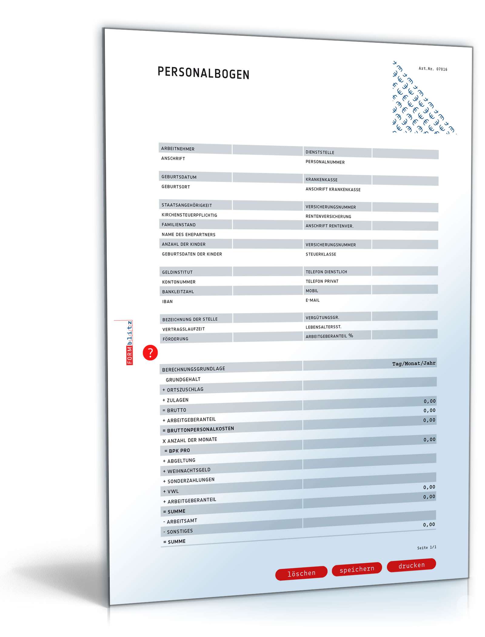 Personalbogen PDF