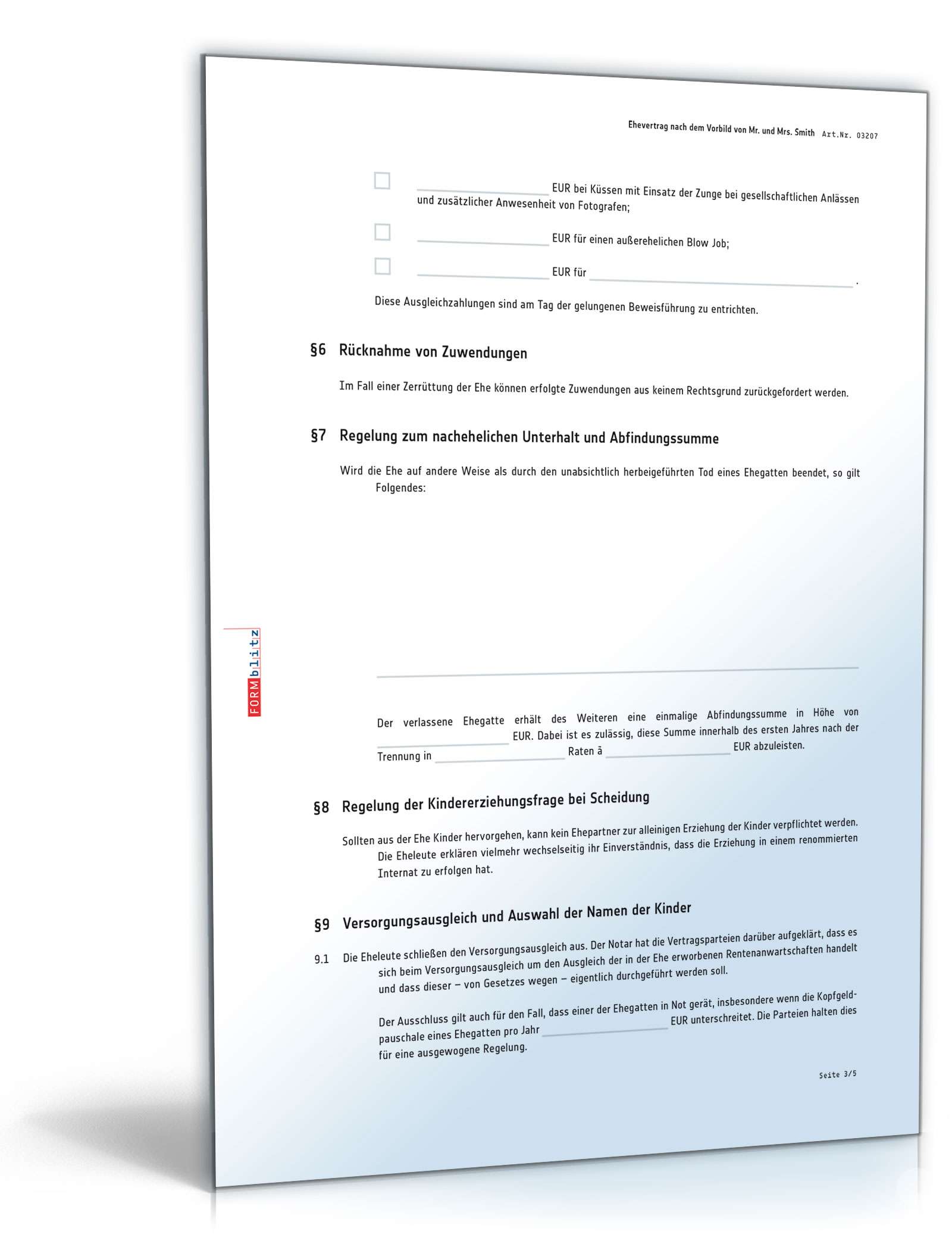 Ehevertrag für Mr. und Mrs. Smith PDF. Seite: 3