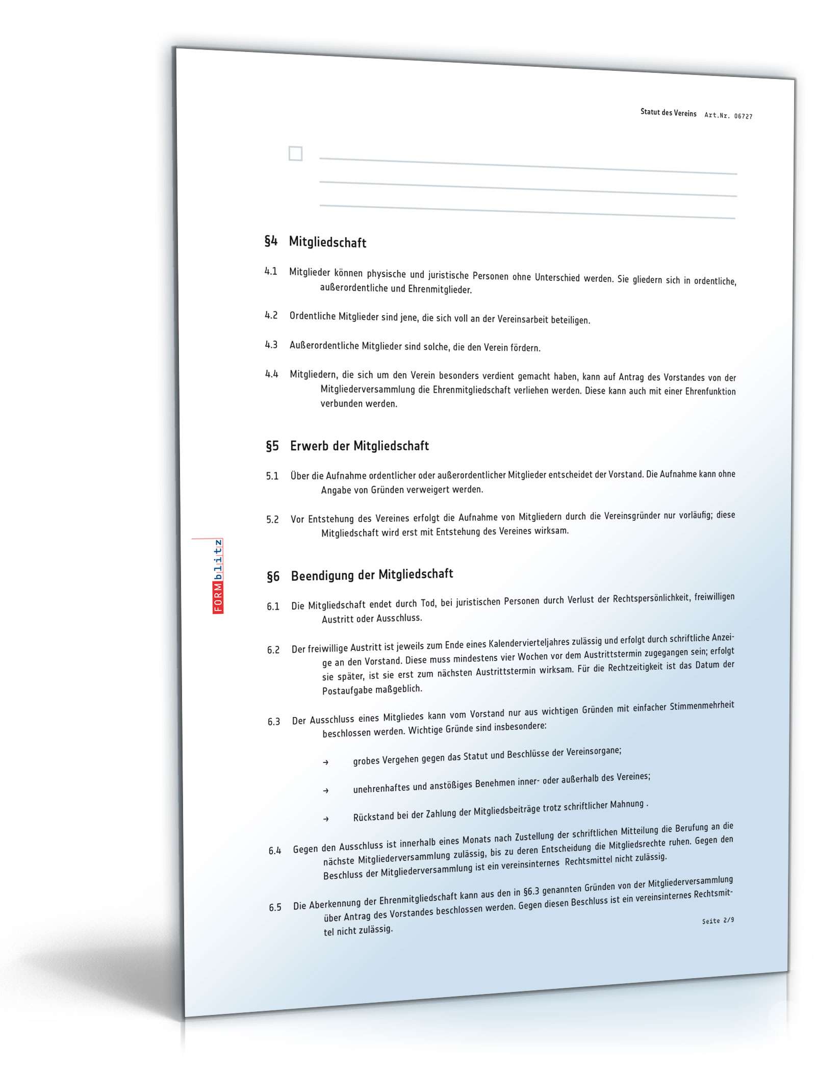 Statut des Vereins PDF. Seite: 2