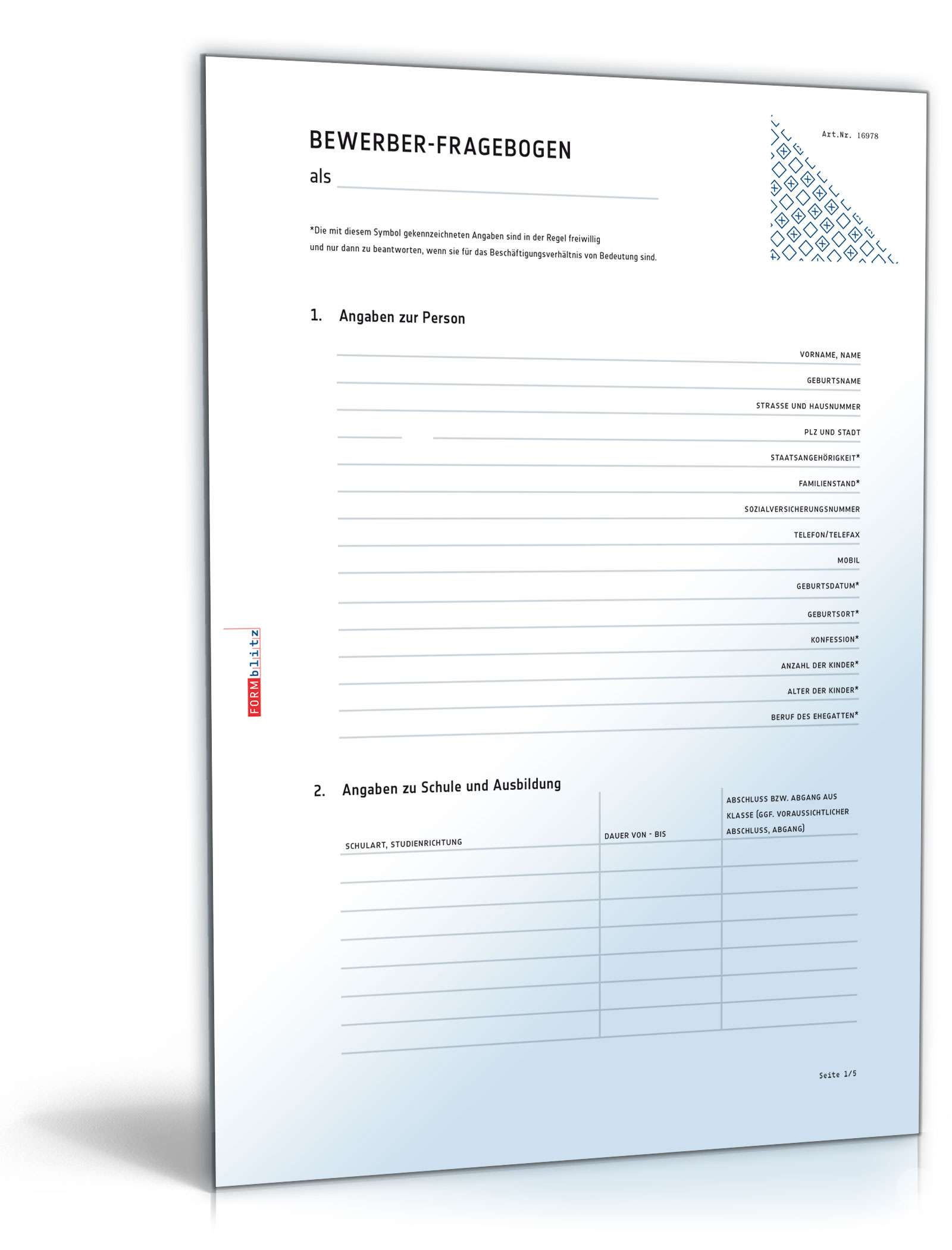 Bewerber-Fragebogen PDF