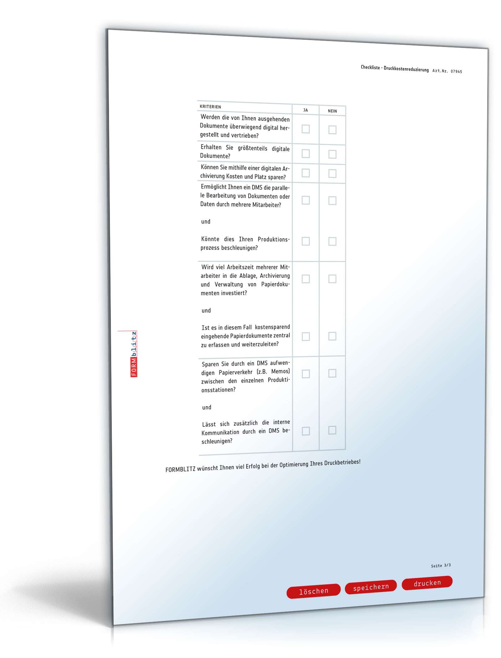 Checkliste - Kostenreduktion im Druckbereich PDF. Seite: 3