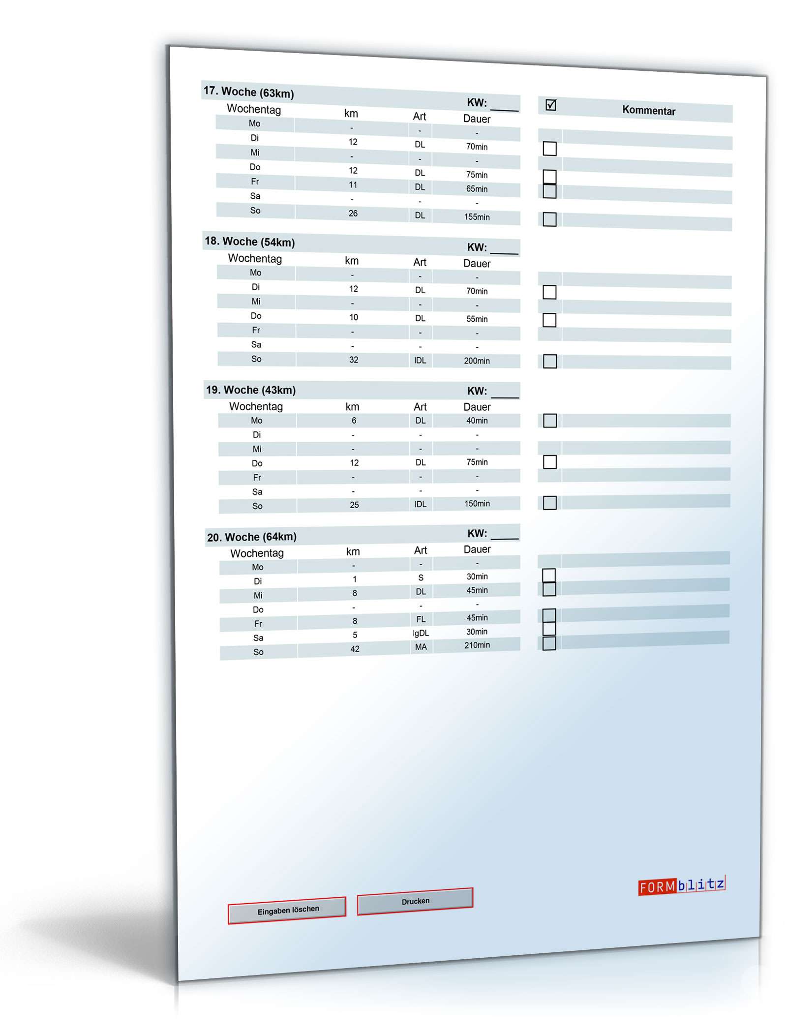 Marathon-Trainingsplan für 3:30 Stunden Zielzeit PDF. Seite: 5
