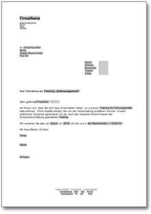 Bestätigung einer Seminarteilnahme Word