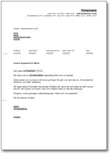 Werbebrief für eine Weinhandlung Word