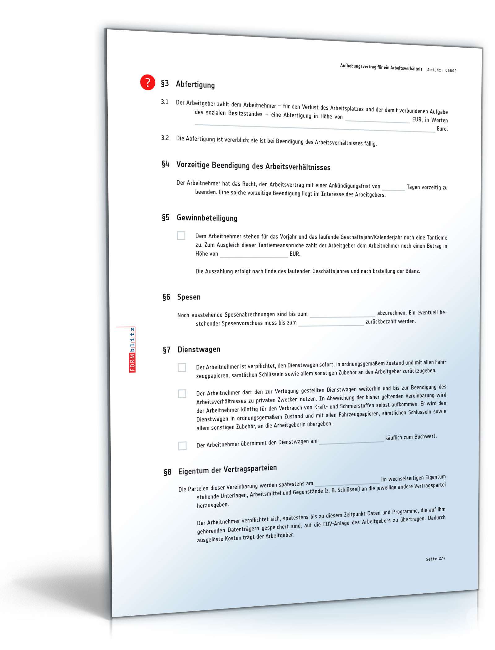 Aufhebungsvertrag für ein Arbeitsverhältnis PDF. Seite: 2