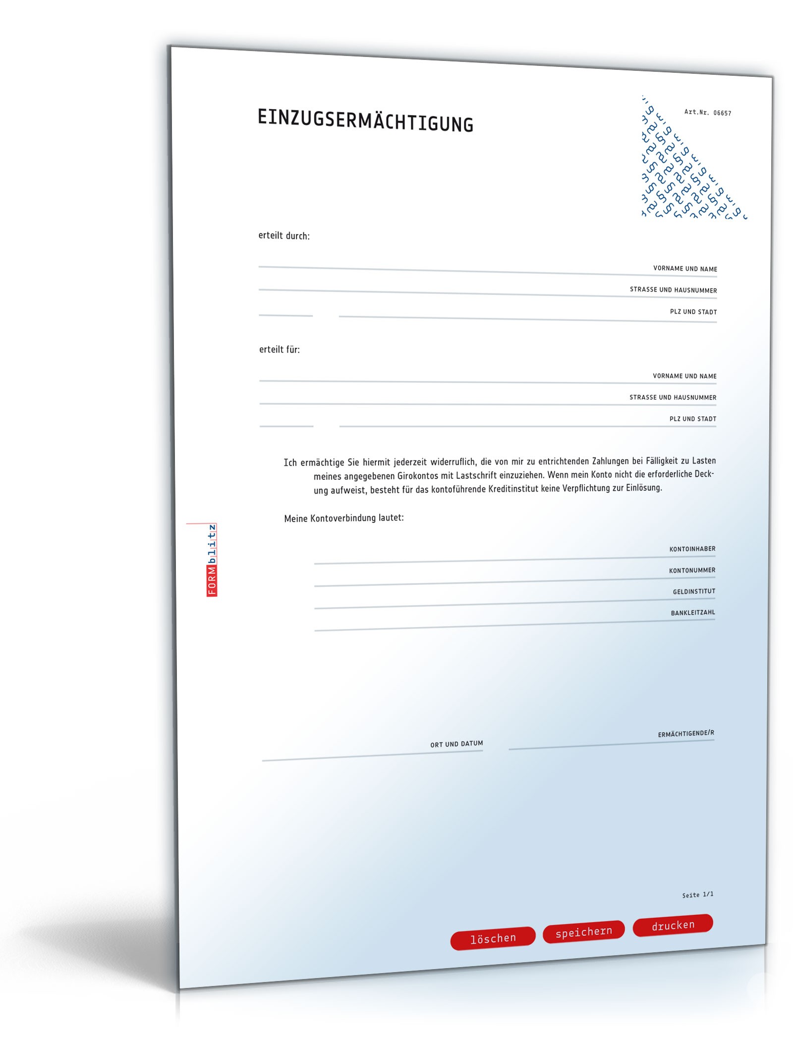 Einzugsermächtigung PDF
