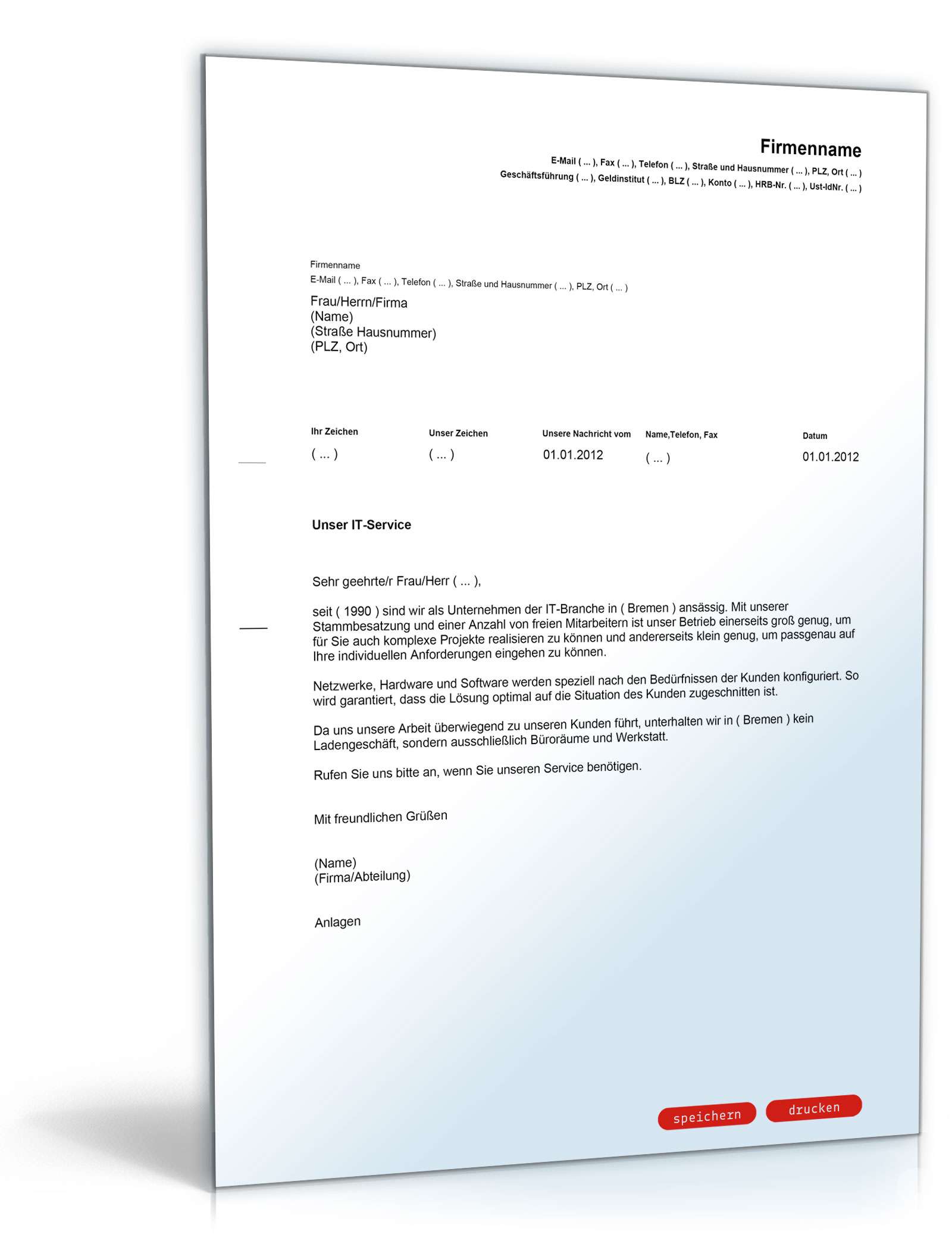 Werbebrief für eine EDV-Beratungsfirma PDF