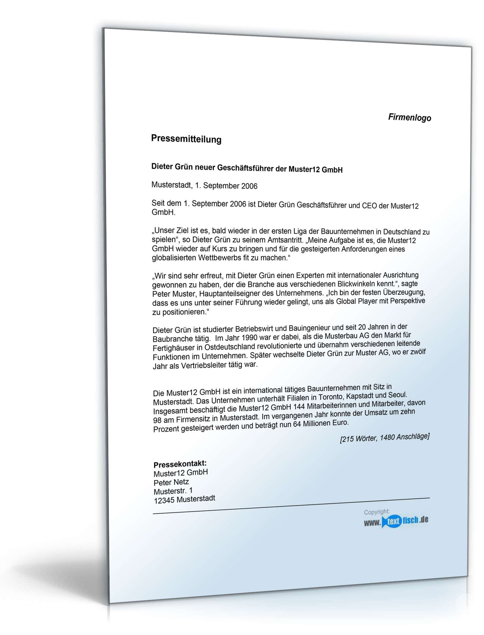 Pressemitteilung Wechsel in der Geschäftsführung