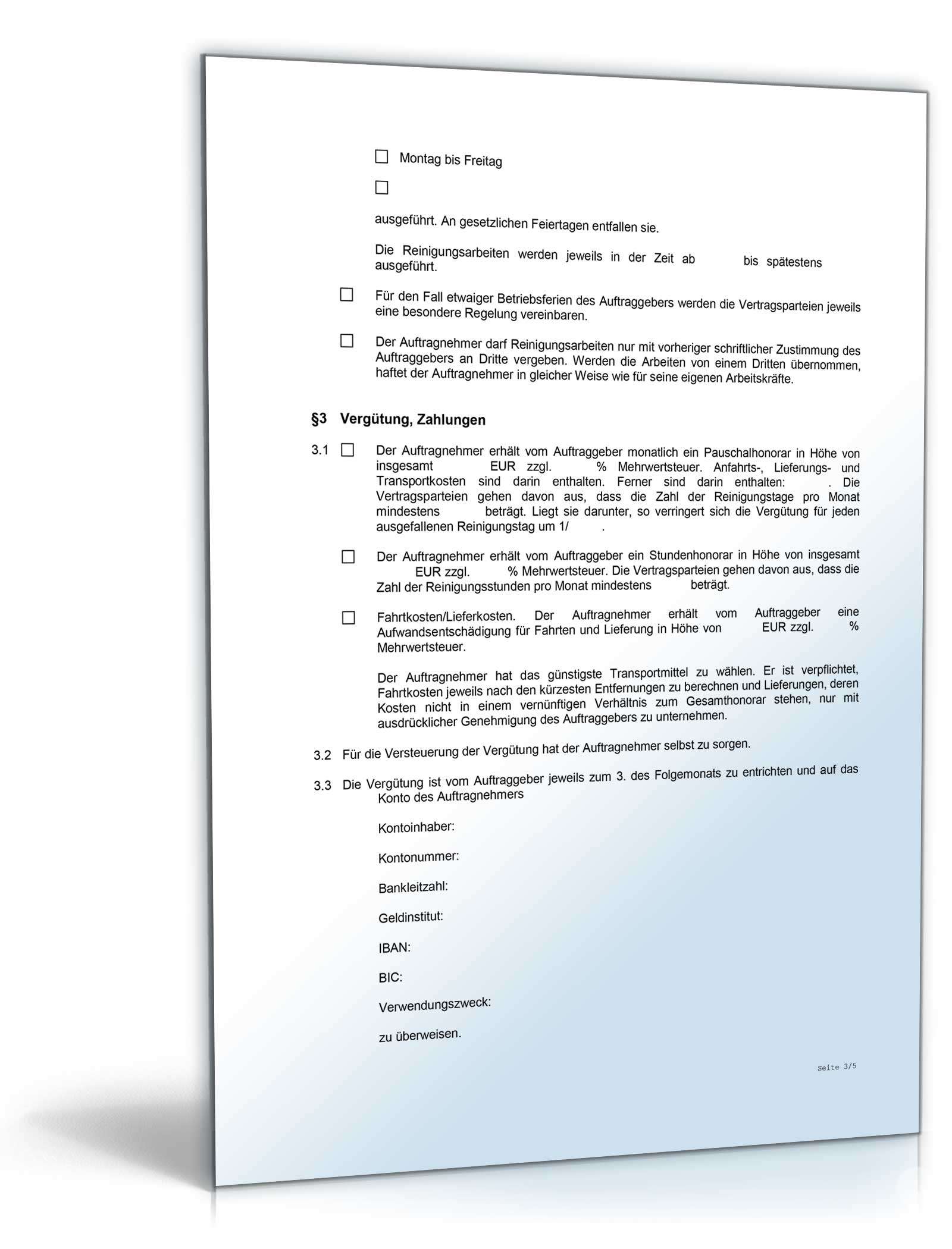 Reinigungsvertrag Word. Seite: 3