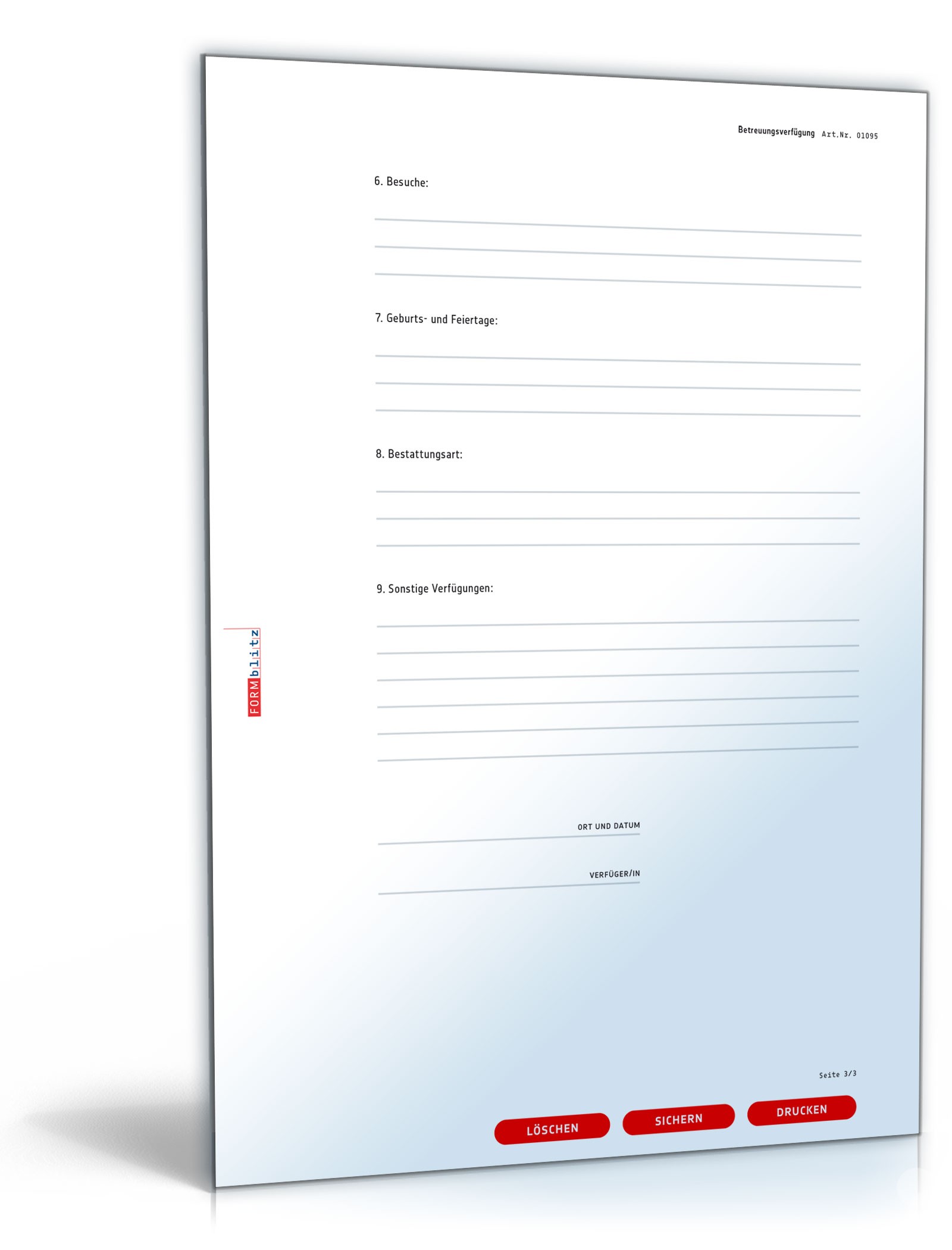 Betreuungsverfügung (erweitert) PDF. Seite: 3