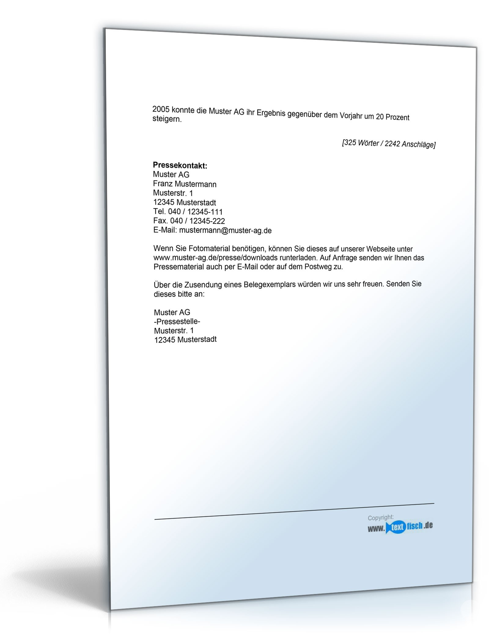 Pressemitteilung über die Eröffnung einer Filiale (Kaufhaus) PDF. Seite: 2