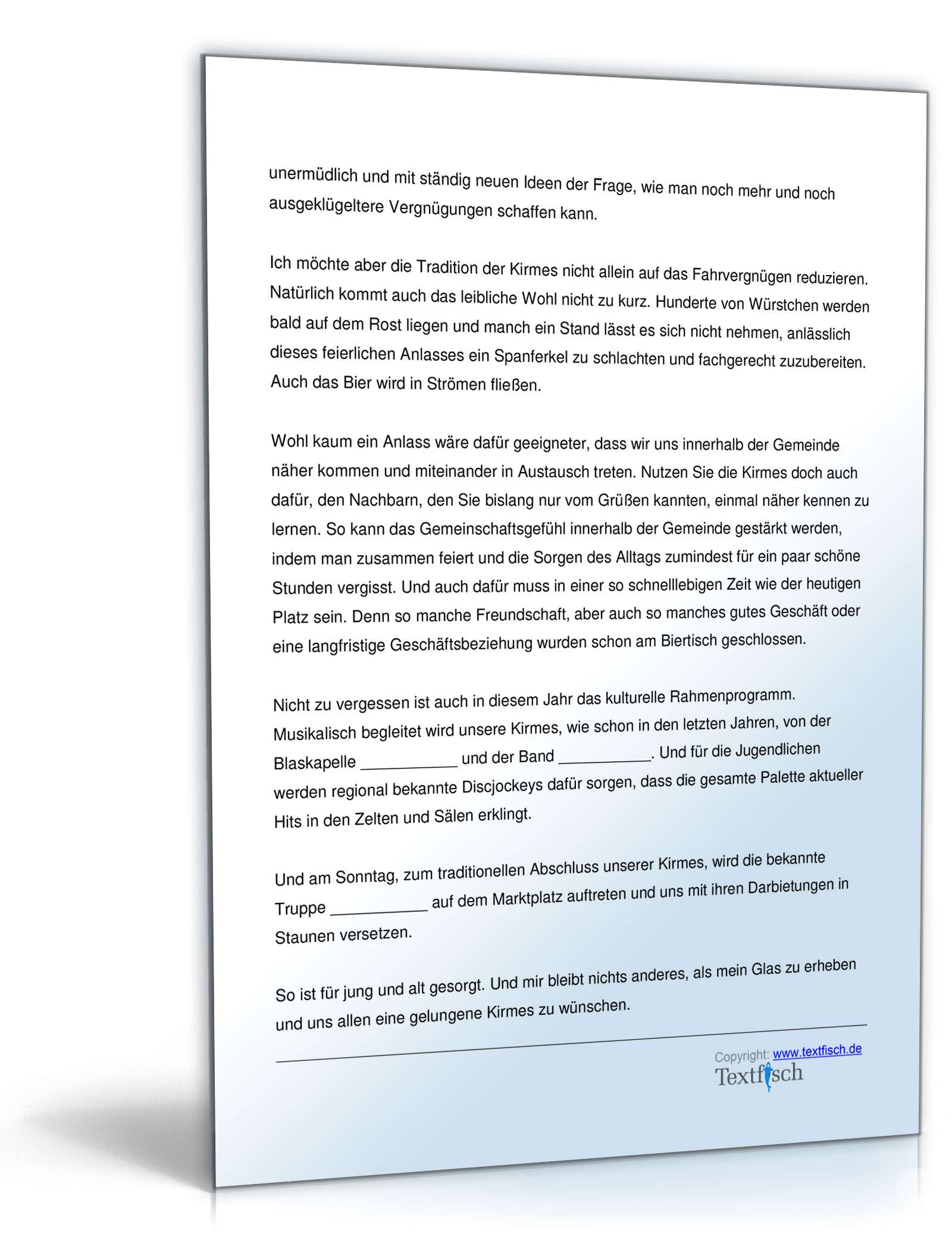 Eröffnungsrede - Eröffnung einer Kirmes  PDF. Seite: 3