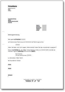 Zahlungserinnerung Word