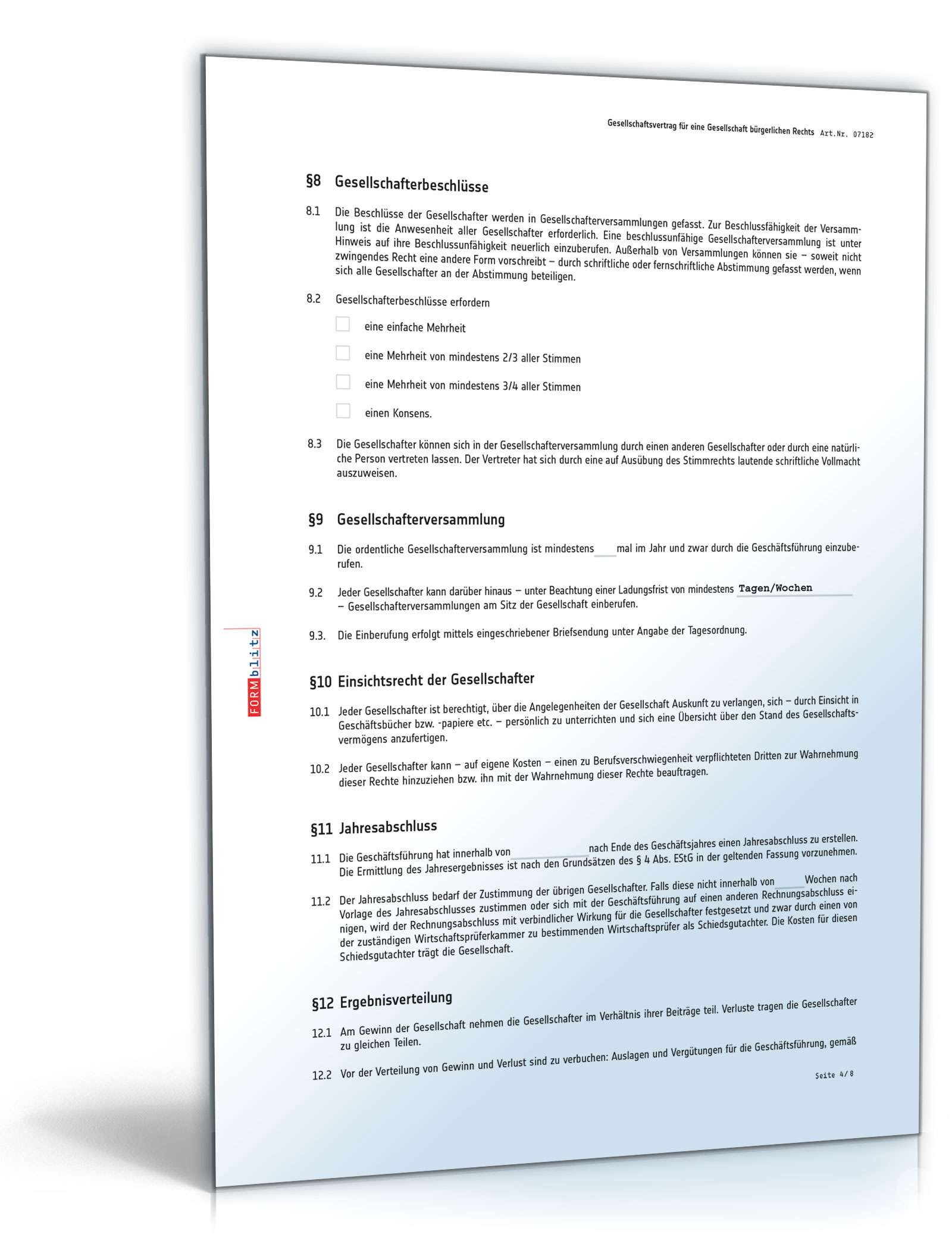 Gesellschaftsvertrag PDF. Seite: 4