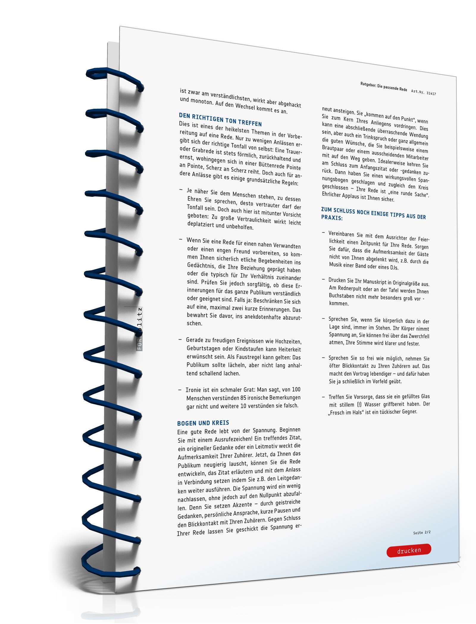 FORMBLITZ Ratgeber: "Die richtige Rede" PDF. Seite: 3