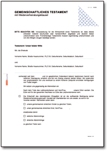 Gemeinschaftliches Testament Word
