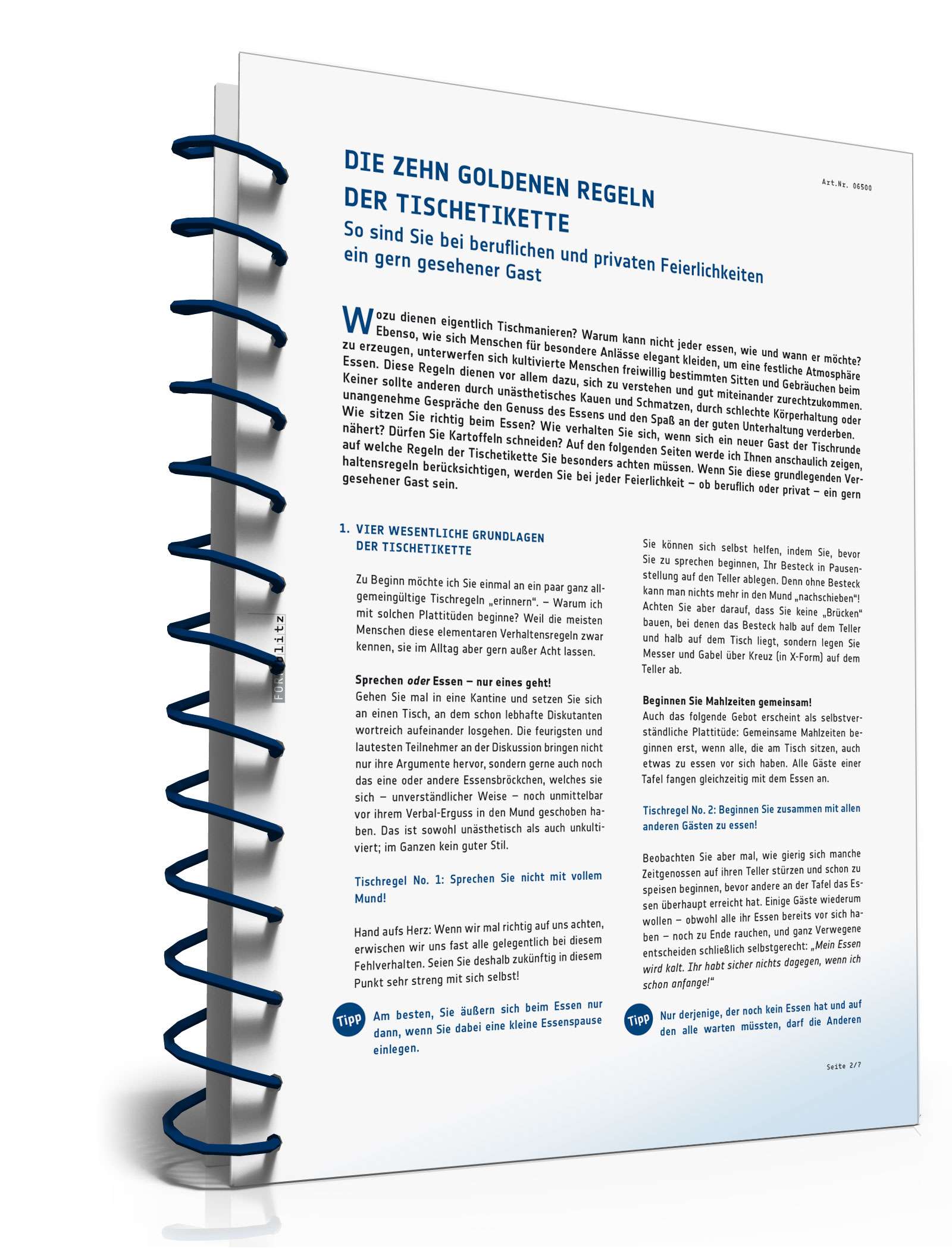 Die zehn goldenen Regeln der Tischetikette PDF. Seite: 3