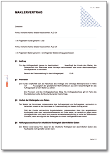 Maklervertrag Word