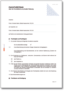 Pachtvertrag Word