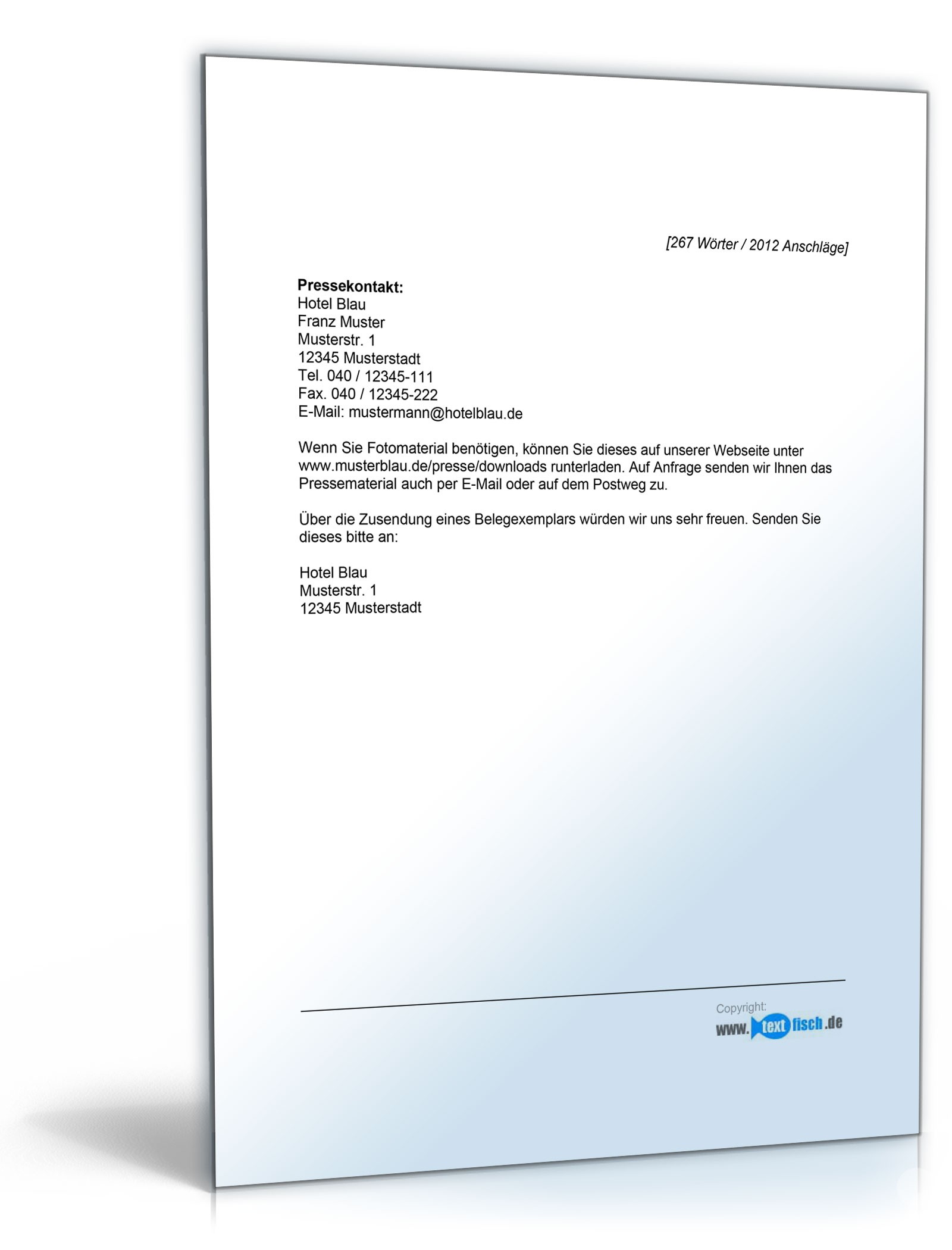 Pressemitteilung über neues Reiseangebot (Hotel)  PDF. Seite: 2