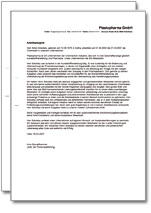 Dienstzeugnis-Paket (Chemikant/in) Excel