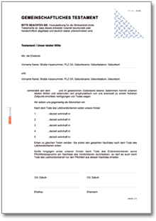 Gemeinschaftliches Testament Word