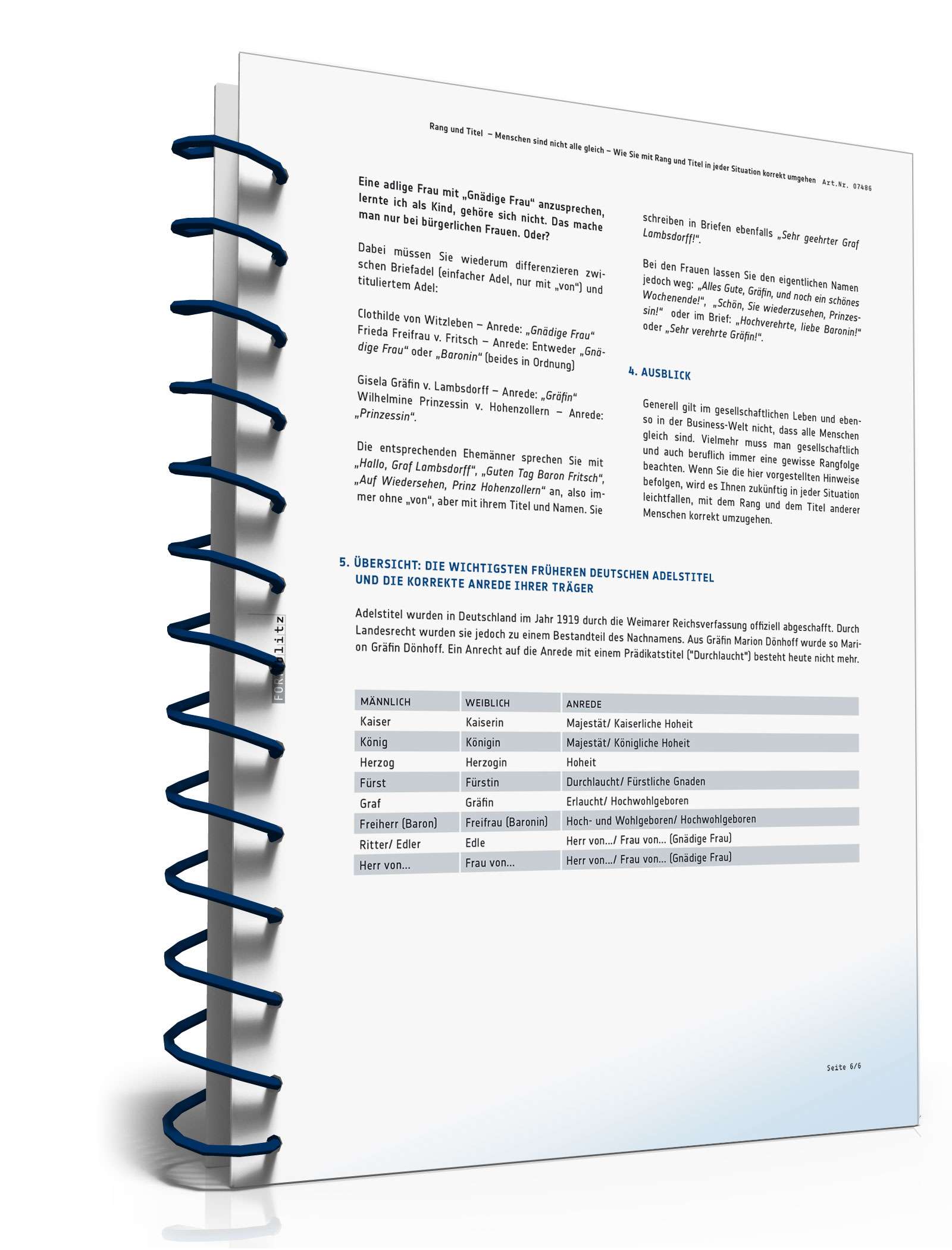 Wie Sie mit Rang und Titel in jeder Situation korrekt umgehen PDF. Seite: 7