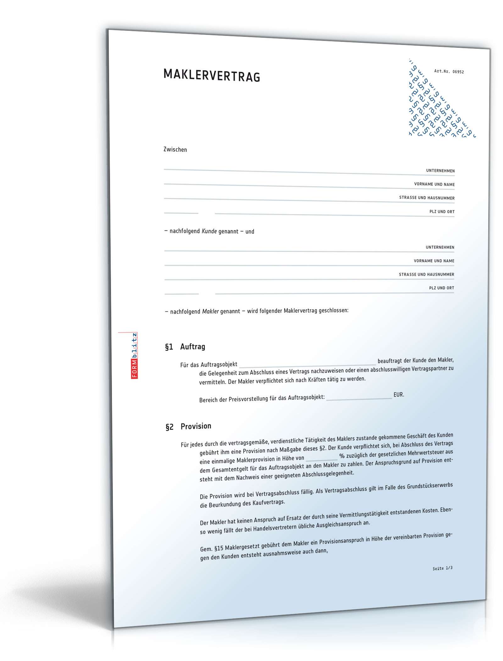 Maklervertrag PDF