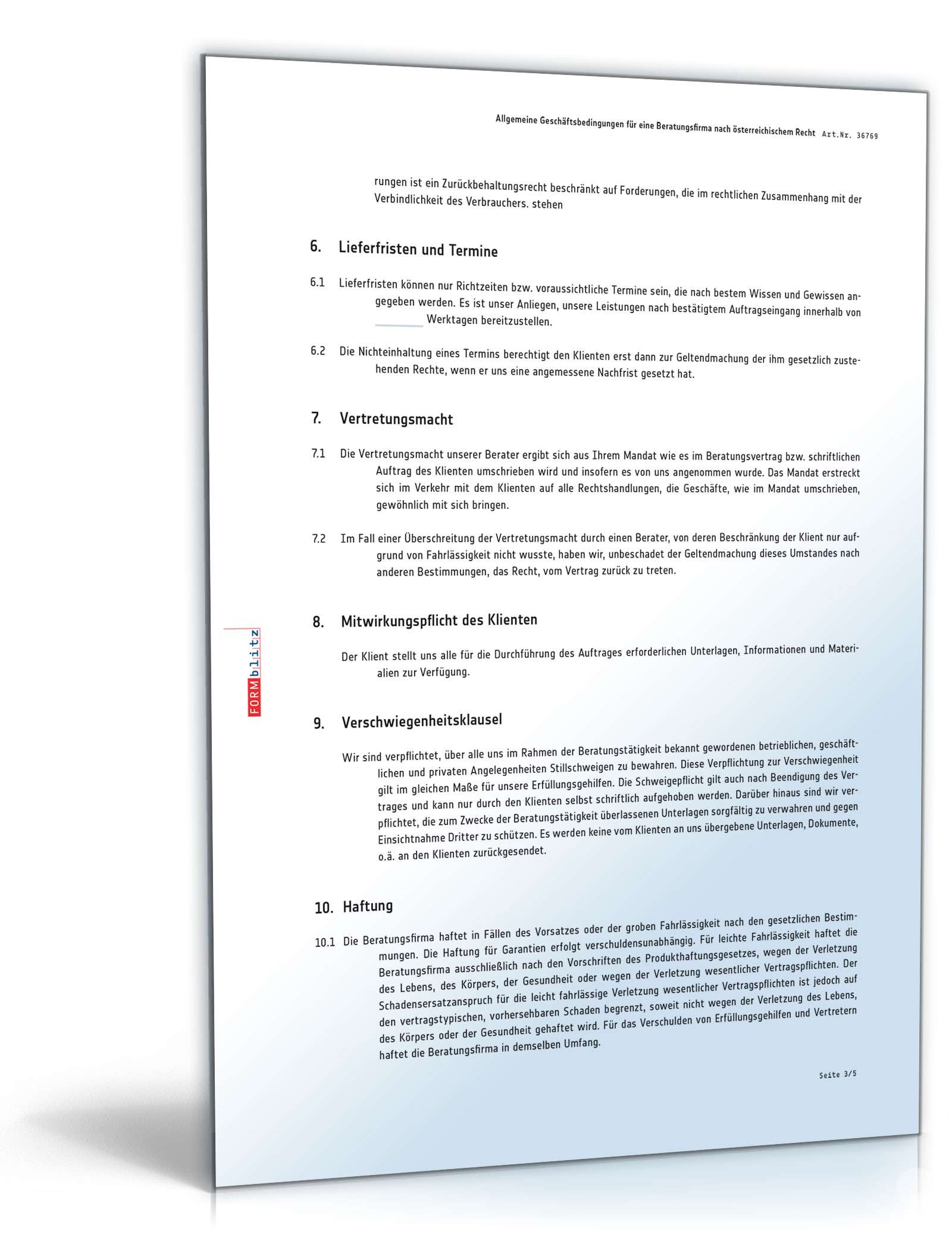 AGB für eine Beratungsfirma PDF. Seite: 3