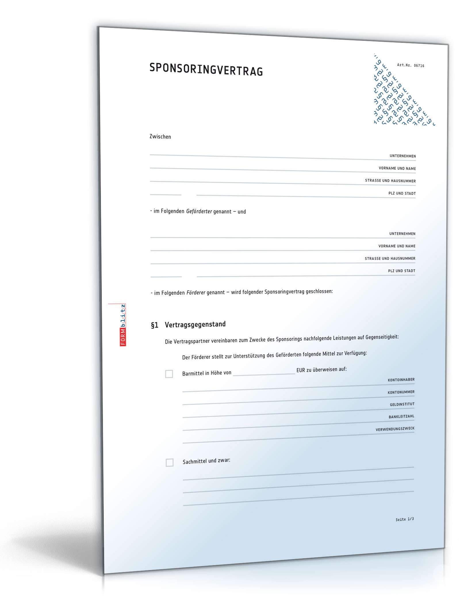 Sponsoringvertrag PDF
