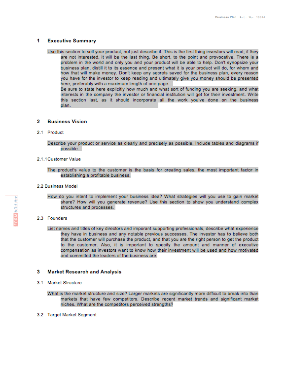 Business Plan Excel. Seite: 2