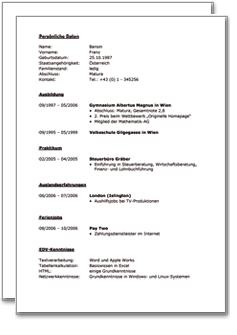 Bewerbungs-Paket Ausbildungsplatz Excel