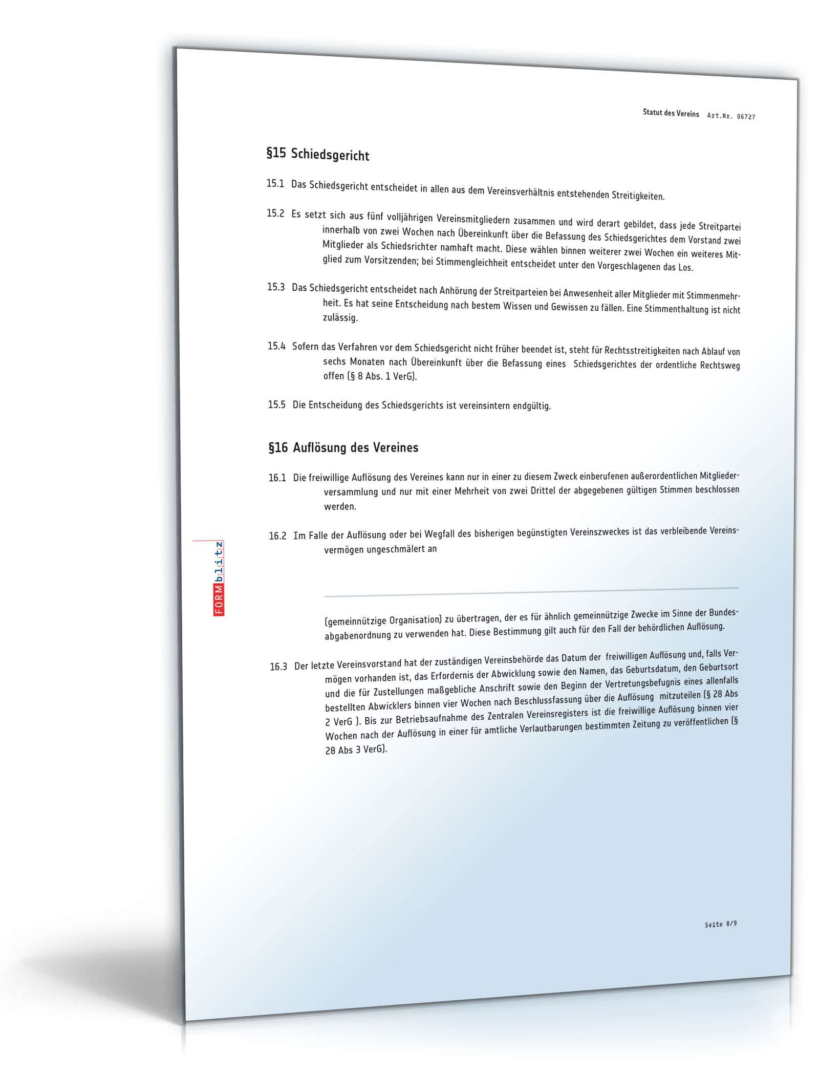 Statut des Vereins PDF. Seite: 8